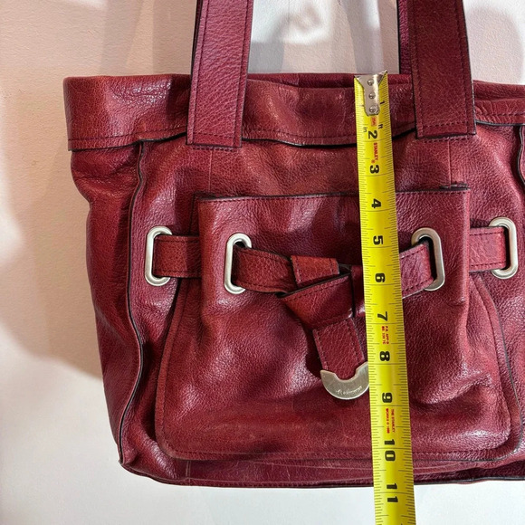 B MAKOWSKY Shoulder Bag Leather Leopard Print Lining Magnetic Closure handbag - Picture 4 of 11